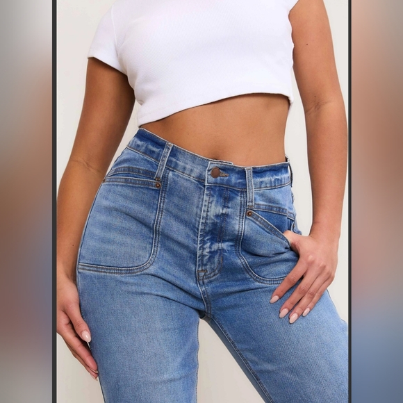 #535 SALE 🛑(5) CHIC, SEXY SQUARE POCKET BOOTCUT LEG DENIM JEAN - Picture 5 of 7